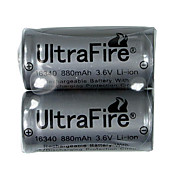 Ultrafire 3.6V 880 mAh lc 16340 beschermde CR123A batterij 2-pack