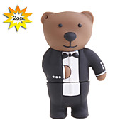2gb smoking teddy stil usb flash-stasjon (brun)