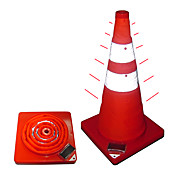 sammenklappelig vej advarsel cylinder med blinkende advarselslys og soloplader (tra409)
