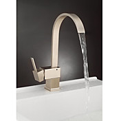 Contemporary Brass Kitchen Faucet - Nickel Brushed Finish