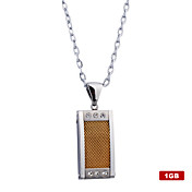 1GB Stainless Steel USB Flash Drive Necklace (Silver)
