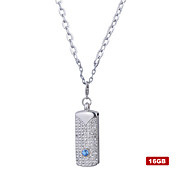 Stainless Steel Crystal USB 2.0 Flash drive Necklace (16GB)