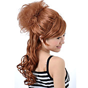 capless longo de alta qualidade sintética peruca de cabelo dourado encaracolado 0463-448