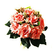 Elegant Silk Rose With Chiffon Decoration Round Wedding Bouquet/ Bridal Bouquet