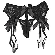 4 Straps Sexy Lace Suspender Belts & Thong Set Party Garters