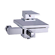 Solid Brass Waterfall Bathroom Sink Faucet (Wall Mount)