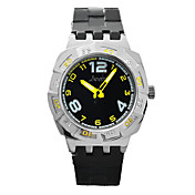 j-tre giapponesi-quarzo movemen'st tondo caso orologio sportivo (giallo)