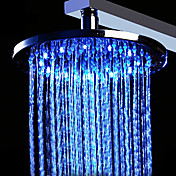 12 inch Brass Shower Head with Color Changing LED Light (Round)