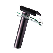 Oil Rubbed Bronze Waterfall Bathroom Sink Faucet (Tall)