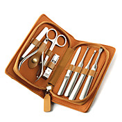aço inoxidável cortador de unhas manicure 8pcs kit-amarelo