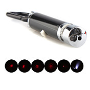 5 en 1 1mw 650nm pointeur laser rouge projective avec 2 * conduit et porte-clés noir