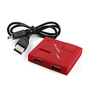 4 port USB 2,0 mini hub (rød)
