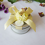 Clear Top Favor Tin With Yellow Bow (Set of 6)