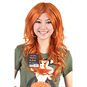 Capless Long High Quality Synthetic Orange Curly Hair Wig