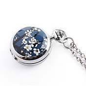 antieke orchidee quartz kleine zakhorloge ketting ketting (blauw)