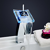 cambia colore a cascata ha portato centerset singola maniglia lavandino rubinetto del bagno (alto)