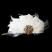 wunderschöne Satin mit Feder / Strass Hochzeit Braut Kopfstück