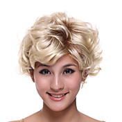 capless kort høy kvalitet syntetisk blonde krøllete hår parykk