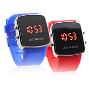 Silikonband modernes Paar Gelee Sport Style LED Armbanduhr - blau und rot