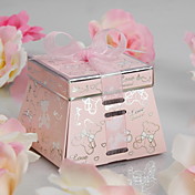 "Forever Love" Bear Favor Box With Pink Ribbon (Set of 12)