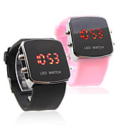 Pair of Silicone Band LED Wrist Watch(Black and Pink)
