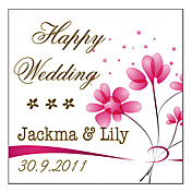 Personalized Square Favor Stickers—Romantic Breeze (set of 90)