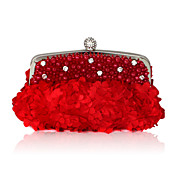 Satin Shell With Rhinestone Evening Handbags/ Clutches More Colors Available