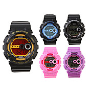 impermeabile sportivo singolo movimento cronometro digitale con luce notturna automatica - 3 pack colore casuale