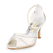 Satin Upper Stiletto Heel Sandals With Rhinestone Wedding Shoes More Colors Available