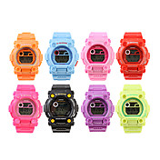 Waterproof Sporty Single Movement Digital Stop Automatic Watch with Night Light - 5 Pack Random Color