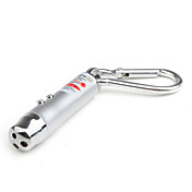 3-in-1 laser rouge et blanc de lumière & torche lumière UV avec porte-clés (argent)