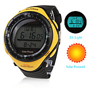 Orologio ad energia solare, impermeabile, con sveglia e cronografo - Giallo