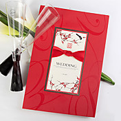 "Lucky Magpie" Asian Themed Red Guest Book