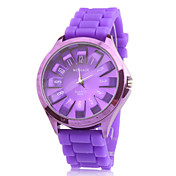 reloj de moda pulsera de cuarzo con la banda de silicona púrpura
