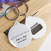 gepersonaliseerde flesopener / sleutelhanger - eten en drinken en worden gehuwd (set van 12)