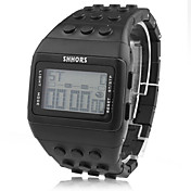 Block Ziegel-Design Band Armbanduhr mit Nachtlicht (schwarz)
