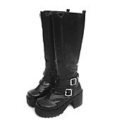 Doppel-RV 3,5 "Blockabsatz Plattform schwarz pu lolita boots