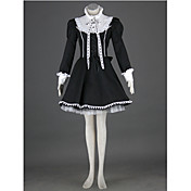 Long Sleeve Knee-length Black Cotton Polyester Lolita Outfit