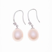 AA Freshwater Pearl Earrings With Silver Hook (More Colors)
