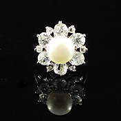 prachtige zoetwater parels / zirkoon met aluminium plated ring