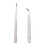 Stainless Steel Precision Straight and Angled Tweezer Set