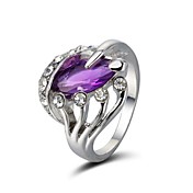 bellissimo anello strass lega placcata più colori disponibili