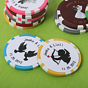 personalizada Vegas Poker temática de chips favor de la boda (juego de 50)