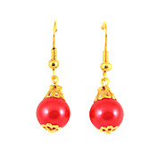 fantastiske imiterte perler med aluminiumsfelger belagt bryllup brude earrings