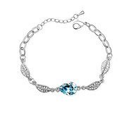 Colored Crystal And Rhinestone Platinum Plated Bracelet (More Colors)