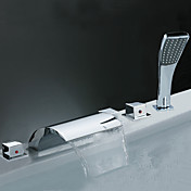 Waterfall Tub Faucet with Hand Shower (Chrome Finish)