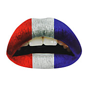 5 stk fransk flagg temporaty leppe tatovering klistremerke