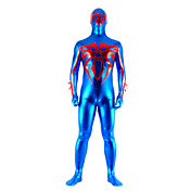 mezcla de color azul y rojo metálico brillante Zentai spandex