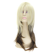 Capless Medium Long Mixed Color Synthetic Hair Wig
