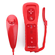 2-in-1 MotionPlus Remote Controller and Nunchuk + Case for Wii/Wii U (Red)